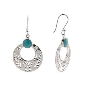SEED & SAGE Mexico Sterling Silver With Turquoise Cut Out Earrings
